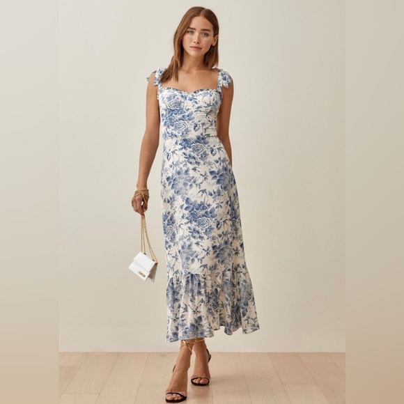 Reformation Nikita Floral Midi Dress - Pompadour - Picture 2 of 9